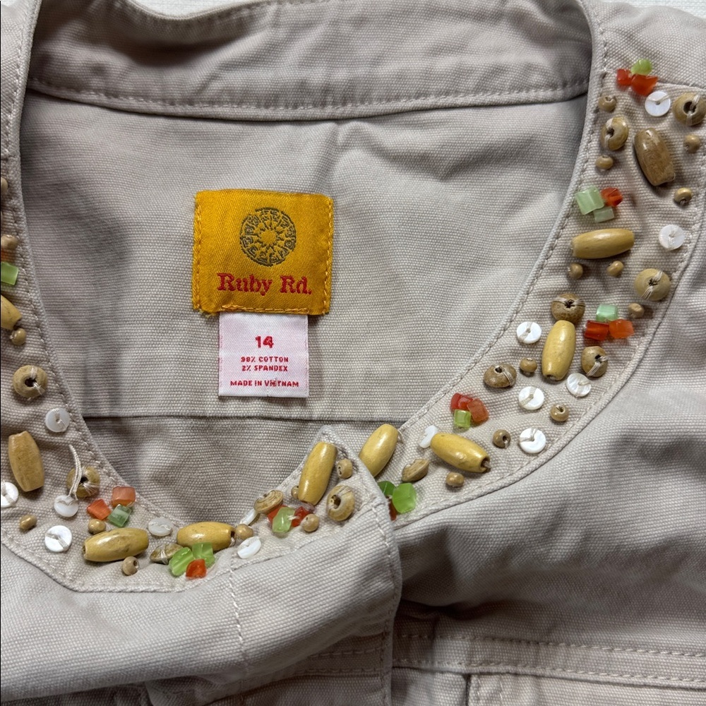 Ruby Rd. Cream Embellished Jean Jacket - Picture 3 of 7